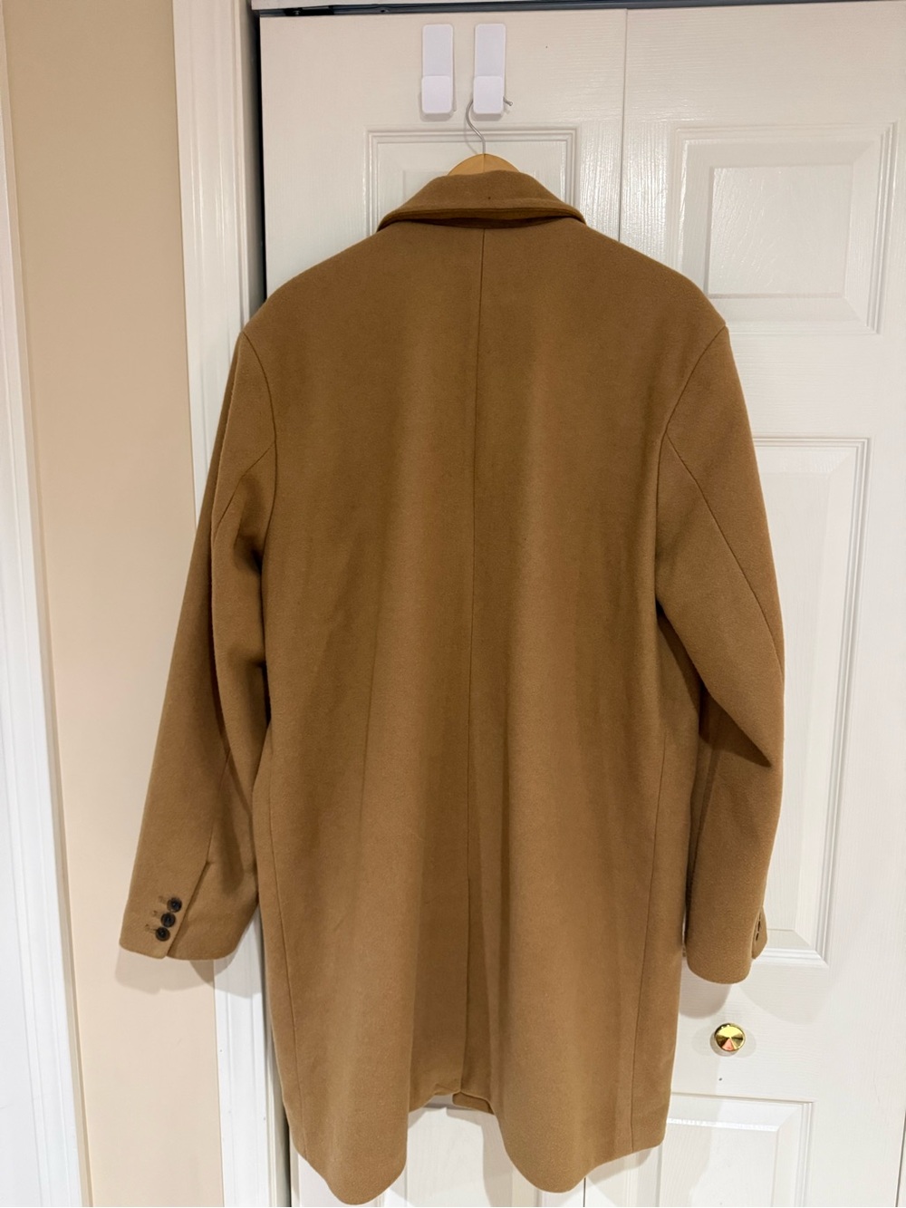 Old Navy Men's Camel Pea Coat - Single-Breasted Overcoat - Picture 2 of 4